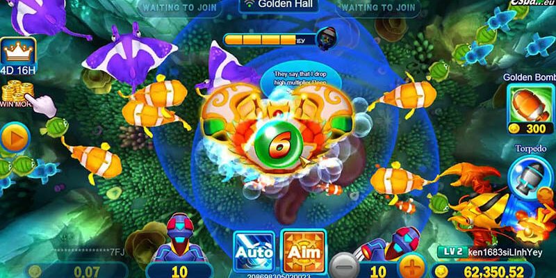 Truy cập game Bombing Fishing và chọn bàn bắn